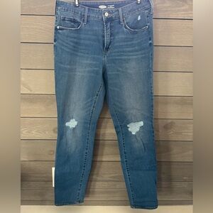 Old Navy Pop Icon Skinny High Rise Women's Medium Blue Distressed Jeans